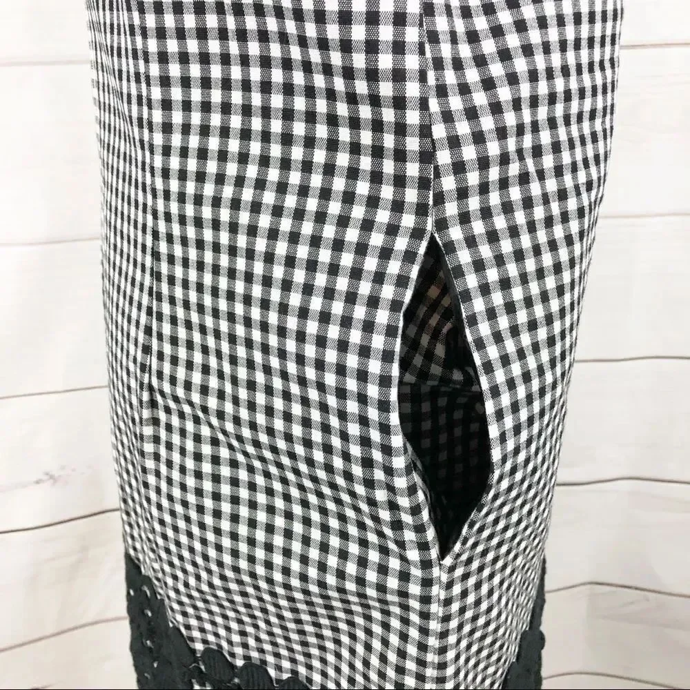 Michael Kors black & white check dress size 4